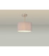 Baymont Satin Nickel E27 Semi Flush With 30cm x 17cm Faux Silk Shade Grey/White Laminate-2