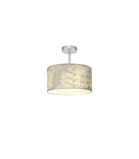 Baymont Polished Chrome E27 Semi Flush Fixture With 30cm x 17cm Silver Leaf Shade-1