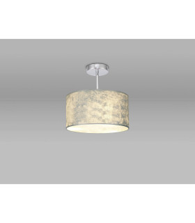 Baymont Polished Chrome E27 Semi Flush Fixture With 30cm x 17cm Silver Leaf Shade-2