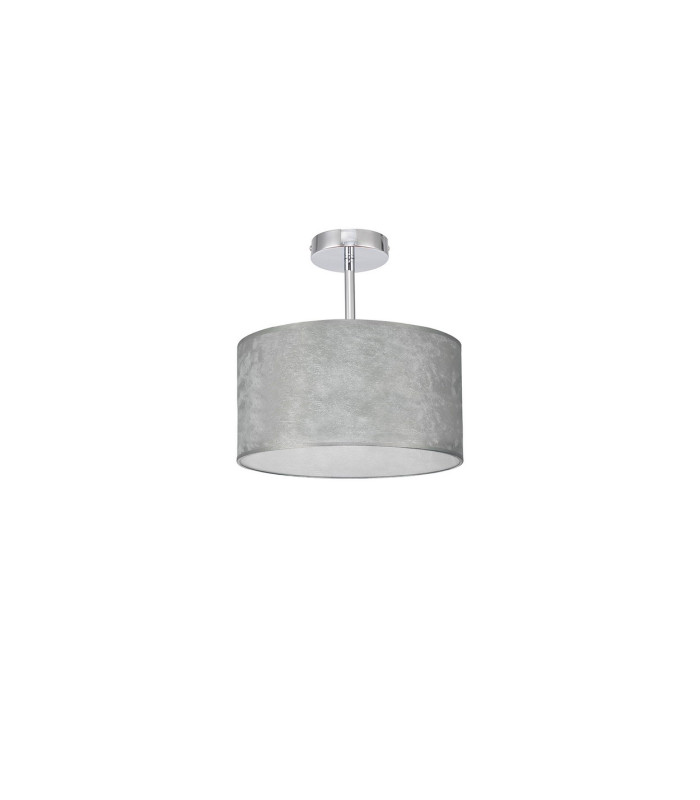 Baymont Polished Chrome E27 Semi Flush Fixture With 30cm x 17cm Silver Leaf Shade-4