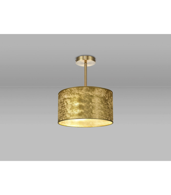 Baymont Antique Brass E27 Semi Flush Fixture With 30cm x 17cm Gold Leaf Shade-2