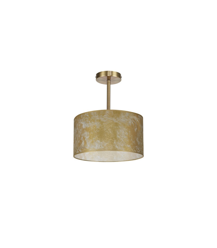 Baymont Antique Brass E27 Semi Flush Fixture With 30cm x 17cm Gold Leaf Shade-4