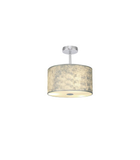 Baymont Polished Chrome E27 Semi Flush Fixture With 30cm x 17cm Silver Leaf Shade-1