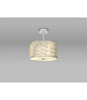 Baymont Polished Chrome E27 Semi Flush Fixture With 30cm x 17cm Silver Leaf Shade-2