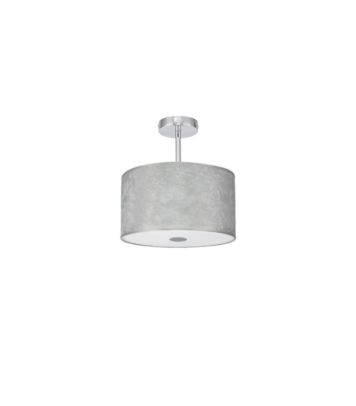 Baymont Polished Chrome E27 Semi Flush Fixture With 30cm x 17cm Silver Leaf Shade-4