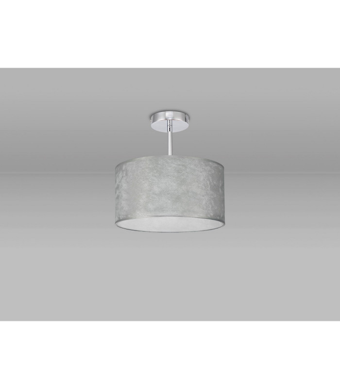 Baymont Polished Chrome E27 Semi Flush Fixture With 30cm x 17cm Silver Leaf Shade-11