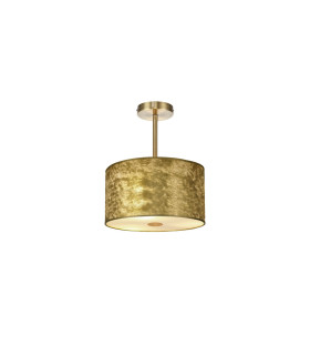 Baymont Antique Brass E27 Semi Flush Fixture With 30cm x 17cm Gold Leaf Shade With Frosted/AB Acrylic Diffuser-1
