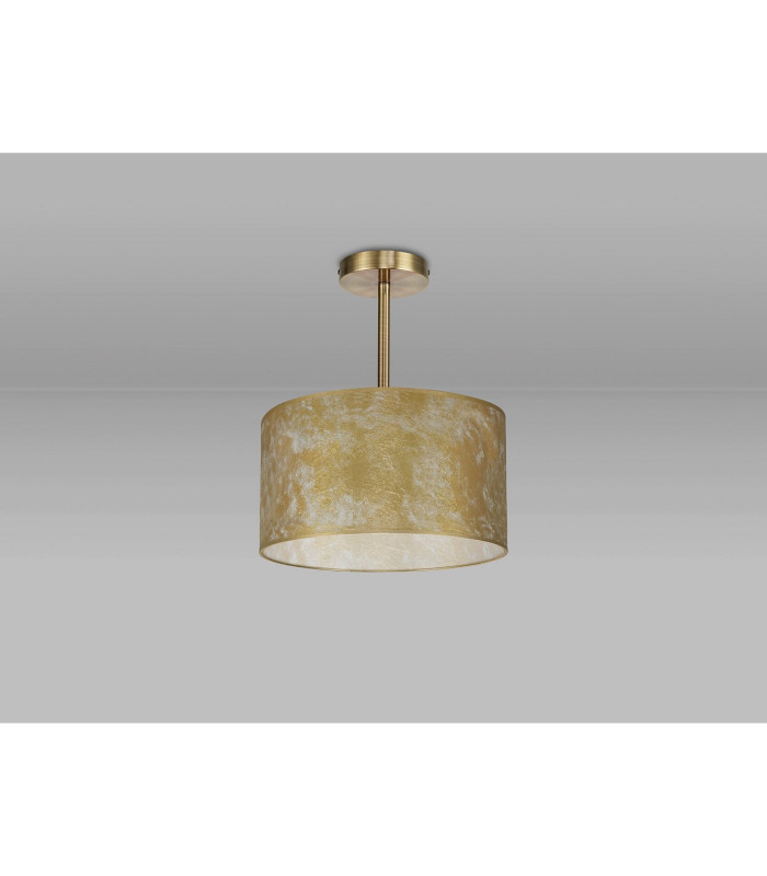 Baymont Antique Brass E27 Semi Flush Fixture With 30cm x 17cm Gold Leaf Shade-11