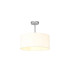 Baymont Polished Chrome E27 Semi Flush With 40cm x 18cm Faux Silk Shade Ivory Pearl/White Laminate-1