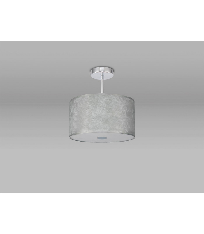 Baymont Polished Chrome E27 Semi Flush Fixture With 30cm x 17cm Silver Leaf Shade-13