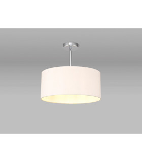 Baymont Polished Chrome E27 Semi Flush With 40cm x 18cm Dual Faux Silk Shade Nude Beige/Moonlight-2