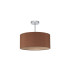 Baymont Polished Chrome E27 Semi Flush With 40cm x 18cm Dual Faux Silk Shade Raw Cocoa/Grecian Bronze-4