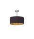 Baymont Polished Chrome E27 Semi Flush With 40cm x 18cm Dual Faux Silk Shade Midnight Black/Green Olive-1