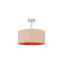 Baymont Polished Chrome E27 Semi Flush With 40cm x 18cm Dual Faux Silk Shade Antique Gold/Ruby-1