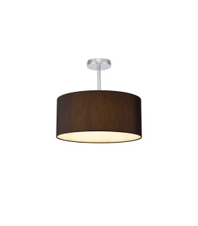 Baymont Polished Chrome E27 Semi Flush With 40cm x 18cm Faux Silk Shade Black/White Laminate-1