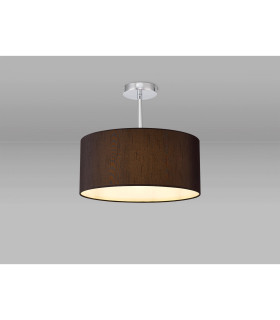 Baymont Polished Chrome E27 Semi Flush With 40cm x 18cm Faux Silk Shade Black/White Laminate-2