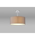 Baymont Polished Chrome E27 Semi Flush With 40cm x 18cm Faux Silk Shade Grey/White Laminate-2