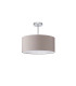 Baymont Polished Chrome E27 Semi Flush With 40cm x 18cm Faux Silk Shade Grey/White Laminate-4