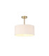 Baymont Antique Brass E27 Semi Flush With 40cm x 18cm Dual Faux Silk Shade Nude Beige/Moonlight-1