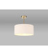 Baymont Antique Brass E27 Semi Flush With 40cm x 18cm Dual Faux Silk Shade Nude Beige/Moonlight-2
