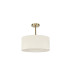 Baymont Antique Brass E27 Semi Flush With 40cm x 18cm Faux Silk Shade Ivory Pearl/White Laminate-4