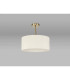 Baymont Antique Brass E27 Semi Flush With 40cm x 18cm Faux Silk Shade Ivory Pearl/White Laminate-11