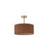 Baymont Antique Brass E27 Semi Flush With 40cm x 18cm Dual Faux Silk Shade Raw Cocoa/Grecian Bronze-4