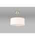 Baymont Antique Brass E27 Semi Flush With 40cm x 18cm Dual Faux Silk Shade Nude Beige/Moonlight-11