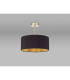 Baymont Antique Brass E27 Semi Flush With 40cm x 18cm Dual Faux Silk Shade Midnight Black/Green Olive-2