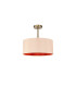 Baymont Antique Brass E27 Semi Flush With 40cm x 18cm Dual Faux Silk Shade Antique Gold/Ruby-1