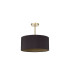 Baymont Antique Brass E27 Semi Flush With 40cm x 18cm Dual Faux Silk Shade Midnight Black/Green Olive-4
