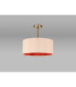 Baymont Antique Brass E27 Semi Flush With 40cm x 18cm Dual Faux Silk Shade Antique Gold/Ruby-2