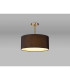Baymont Antique Brass E27 Semi Flush With 40cm x 18cm Faux Silk Shade Black/White Laminate-2