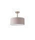 Baymont Antique Brass E27 Semi Flush With 40cm x 18cm Faux Silk Shade Grey/White Laminate-4