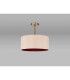 Baymont Antique Brass E27 Semi Flush With 40cm x 18cm Dual Faux Silk Shade Antique Gold/Ruby-11