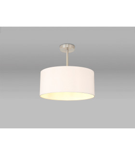 Baymont Satin Nickel E27 Semi Flush With 40cm x 18cm Dual Faux Silk Shade Nude Beige/Moonlight-2