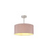 Baymont Satin Nickel E27 Semi Flush With 40cm x 18cm Dual Faux Silk Shade Taupe/Halo Gold-1