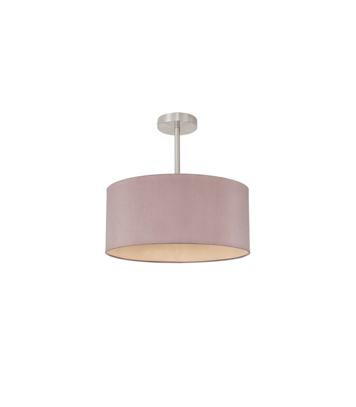 Baymont Satin Nickel E27 Semi Flush With 40cm x 18cm Dual Faux Silk Shade Taupe/Halo Gold-4