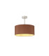 Baymont Satin Nickel E27 Semi Flush With 40cm x 18cm Dual Faux Silk Shade Raw Cocoa/Grecian Bronze-1