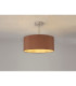Baymont Satin Nickel E27 Semi Flush With 40cm x 18cm Dual Faux Silk Shade Raw Cocoa/Grecian Bronze-2