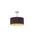Baymont Satin Nickel E27 Semi Flush With 40cm x 18cm Dual Faux Silk Shade Midnight Black/Green Olive-1