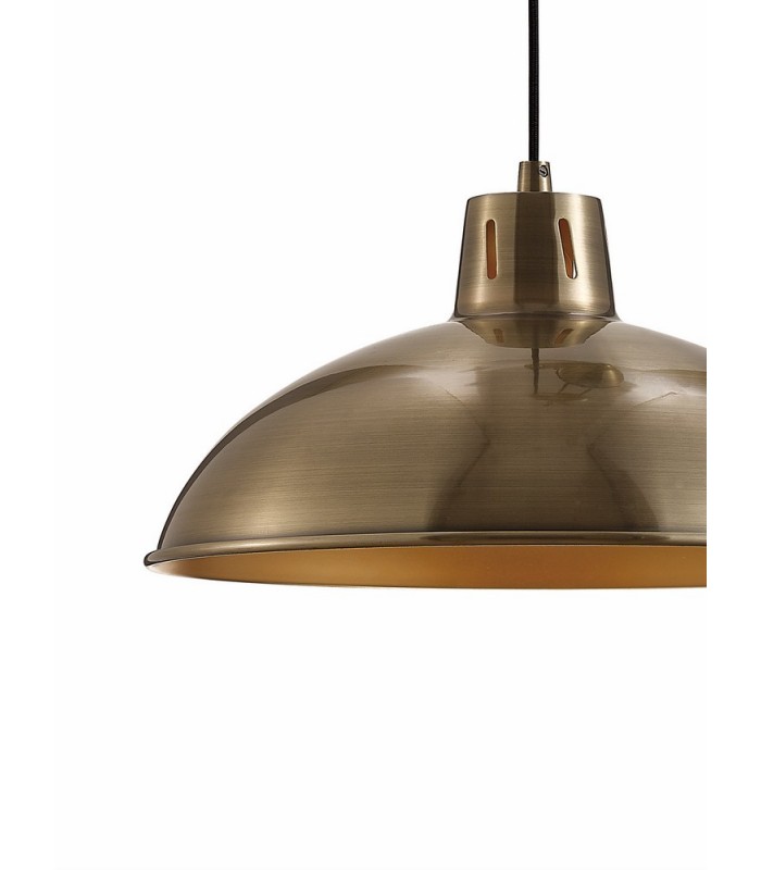 Pulley System Dome Ceiling Pendant E27 Antique Brass - 5