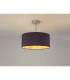 Baymont Satin Nickel E27 Semi Flush With 40cm x 18cm Dual Faux Silk Shade Midnight Black/Green Olive-2