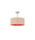 Baymont Satin Nickel E27 Semi Flush With 40cm x 18cm Dual Faux Silk Shade Antique Gold/Ruby-1