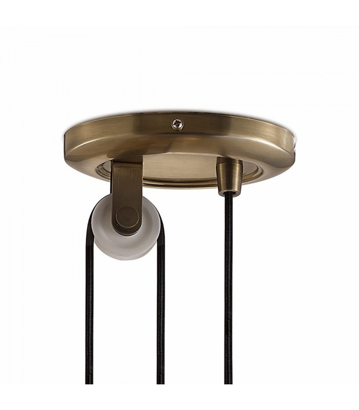 Pulley System Dome Ceiling Pendant E27 Antique Brass - 7