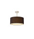 Baymont Satin Nickel E27 Semi Flush With 40cm x 18cm Faux Silk Shade Black/White Laminate-1