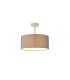 Baymont Satin Nickel E27 Semi Flush With 40cm x 18cm Faux Silk Shade Grey/White Laminate-1