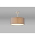 Baymont Satin Nickel E27 Semi Flush With 40cm x 18cm Faux Silk Shade Grey/White Laminate-2