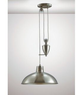 Pulley System Dome Ceiling Pendant E27 Satin Nickel - 2