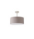Baymont Satin Nickel E27 Semi Flush With 40cm x 18cm Faux Silk Shade Grey/White Laminate-4